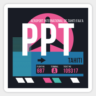 Tahiti (PPT) Airport Code Baggage Tag Magnet